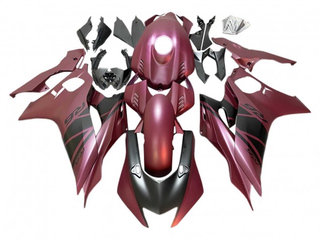 Carena Moto Yamaha YZF 600 R6 2017-2023 - Rosso Bordeaux Nero Opaco