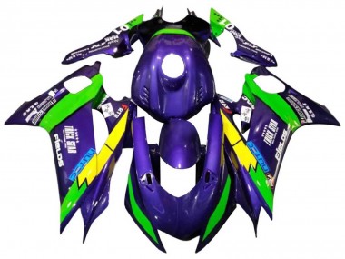 Carena Moto Yamaha YZF 600 R6 2017-2023 - Verde Viola Giallo Nero Trick Star