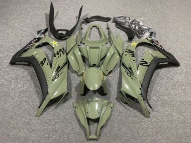Carena Moto Kawasaki ZX10R 2011-2015 - Verde Scuro Militare Nero Giallo Stella