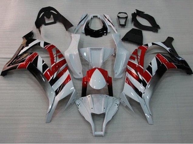 Carena Moto Kawasaki ZX10R 2011-2015 - Bianco Rosso Nero Banda