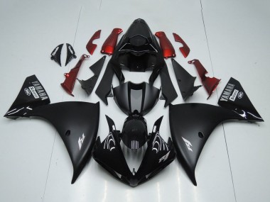Carena Moto Yamaha YZF R1 2012-2014 - Nero Lucido Nero Opaco Rosso