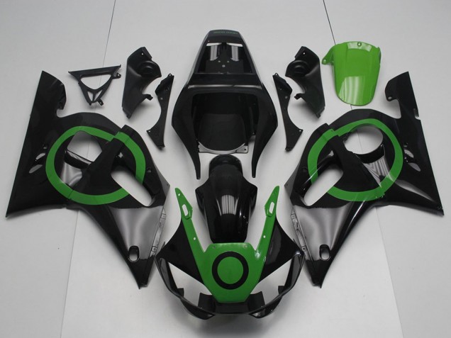 Carena Moto Yamaha YZF R6 1998-2002 - Nero Lucido Verde Circle