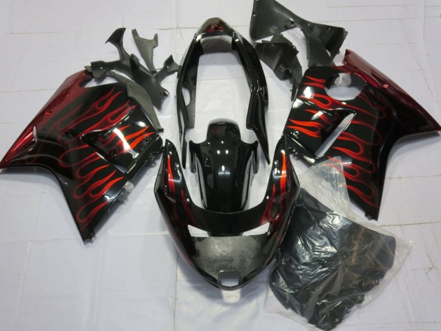 Carena Moto Honda CBR1100XX Blackbird 1996-2007 - Nero Lucido Rosso Fiamma