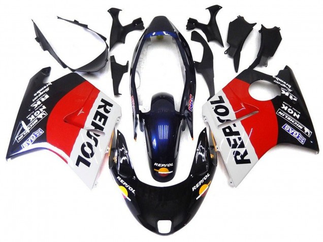 Carena Moto Honda CBR1100XX Blackbird 1996-2007 - Rosso Bianco Blu Nero Lucido Repsol