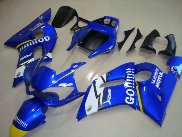 Carena Moto Yamaha YZF R6 1998-2002 - Blu Bianco Giallo Go Motul