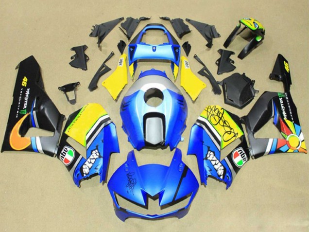Carena Moto Honda CBR600RR 2013-2023 - Blu Giallo Nero Opaco Verde Mostro