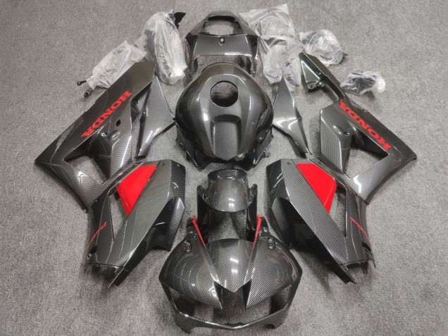Carena Moto Honda CBR600RR 2013-2023 - Falso Fibra di Carbonio Rosso