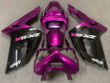 Carena Moto Kawasaki ZX6R 2003-2004 - Viola Nero Lucido