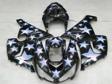 Carena Moto Kawasaki ZX6R 2005-2006 - Nero Blu Bianco Stella