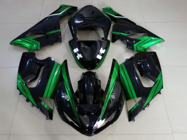 Carena Moto Kawasaki ZX6R 2005-2006 - Verde Bianco Nero Lucido