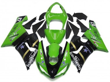 Carena Moto Kawasaki ZX6R 2005-2006 - Verde Nero Lucido Blu Stella Team Verde