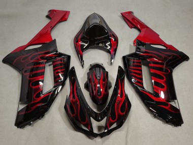 Carena Moto Kawasaki ZX6R 2007-2008 - Nero Rosso Fiamma