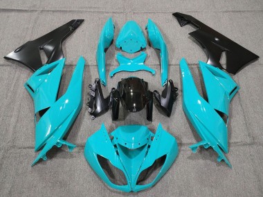 Carena Moto Kawasaki ZX6R 2007-2008 - Turchese Blu Nero Nero Opaco