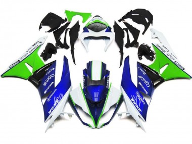 Carena Moto Kawasaki ZX6R 2007-2008 - Bianco Blu Verde Nero