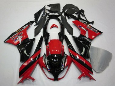 Carena Moto Kawasaki ZX6R 2009-2012 - Rosso Nero Lucido Elf Touch4 Bridgestone