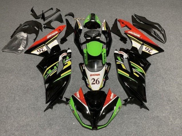 Carena Moto Kawasaki ZX6R 2009-2012 - Verde Nero Lucido Bianco Rosso Showr 26