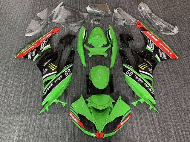 Carena Moto Kawasaki ZX6R 2009-2012 - Verde Nero Lucido Rosso Giallo Mostro Motocard