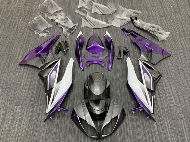 Carena Moto Kawasaki ZX6R 2009-2012 - Viola Bianco Argento Nero