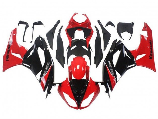 Carena Moto Kawasaki ZX6R 2009-2012 - Rosso Nero Lucido