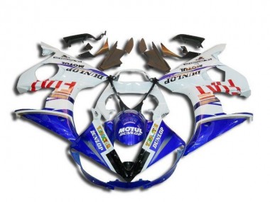 Carena Moto Yamaha YZF R6 2003-2004 - Bianco Blu Rosso Fiat Motul Dunlop Michelin
