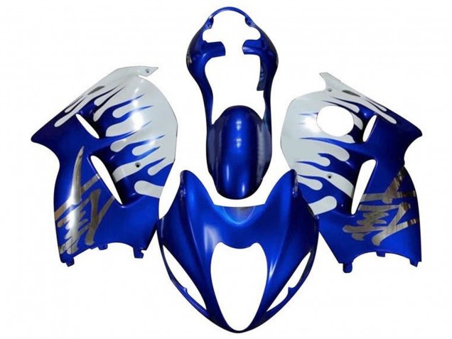 Carena Moto Suzuki GSXR 1300 Hayabusa 1996-2007 - Bianco Blu Chrome Fiamma