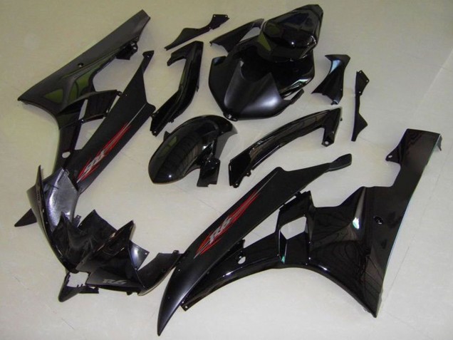 Carena Moto Yamaha YZF R6 2006-2007 - Nero Lucido Nero Opaco Rosso OEM Stile