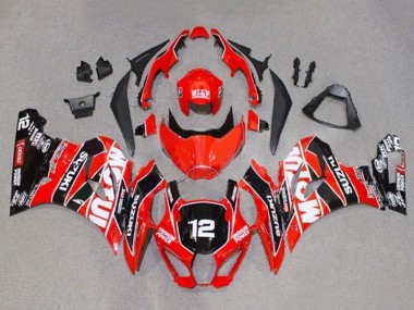 Carena Moto Suzuki GSXR1000 2017-2024 - Rosso Bianco Nero Motul 12