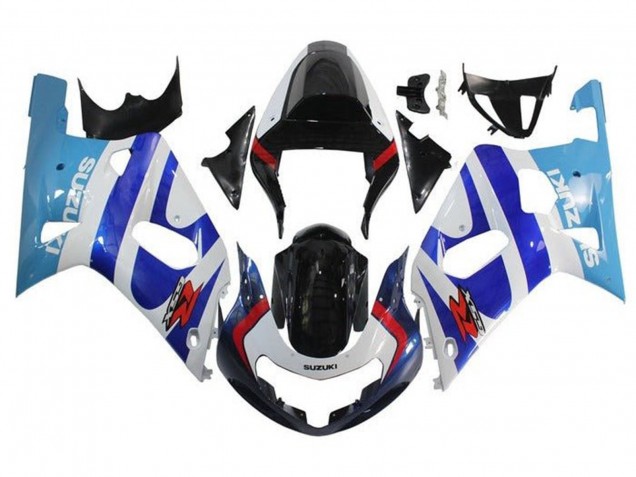 Carena Moto Suzuki GSXR 600 / GSXR 750 2001-2003 - Bianco Triple Blu Nero Lucido Rosso