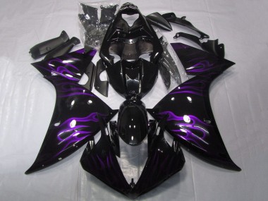 Carena Moto Yamaha YZF 1000 R1 2009-2011 - Nero Lucido Viola Fiamma