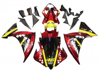 Carena Moto Yamaha YZF 1000 R1 2009-2011 - Rosso Giallo Nero Squalo