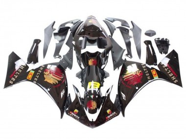 Carena Moto Yamaha YZF 1000 R1 2012-2014 - Nero Lucido Rosso Giallo Sheltes
