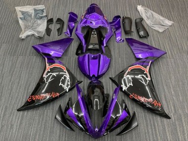 Carena Moto Yamaha YZF 1000 R1 2012-2014 - Viola Nero Lucido Rosso Joker