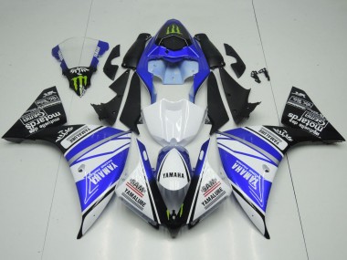 Carena Moto Yamaha YZF 1000 R1 2012-2014 - Bianco Blu Nero Verde Mostro Yamalube