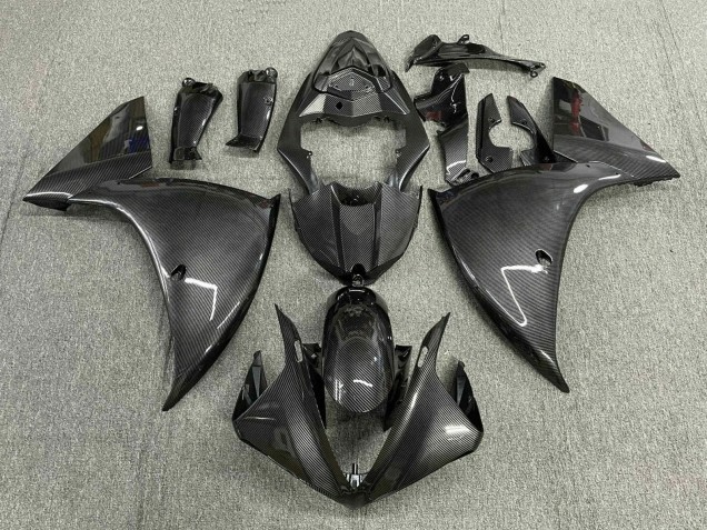 Carena Moto Yamaha YZF 1000 R1 2012-2014 - Falso Fibra di Carbonio Grigio Nero