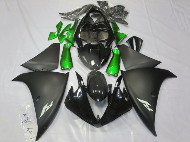 Carena Moto Yamaha YZF 1000 R1 2012-2014 - Nero Lucido Nero Opaco Verde