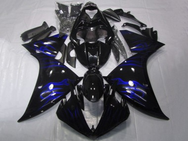 Carena Moto Yamaha YZF 1000 R1 2012-2014 - Nero Lucido Blu Fiamma