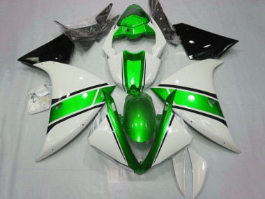 Carena Moto Yamaha YZF 1000 R1 2012-2014 - Bianco Verde Nero Lucido