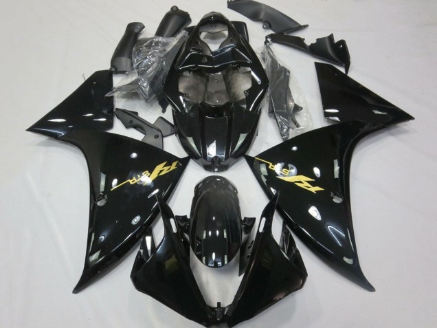 Carena Moto Yamaha YZF 1000 R1 2012-2014 - Nero Lucido Oro Decals