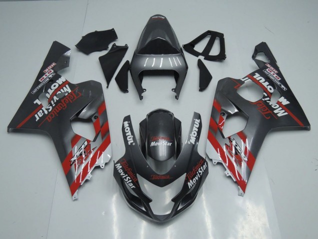 Carena Moto Suzuki GSXR 600 / GSXR 750 2004-2005 - Grigio Scuro Rosso