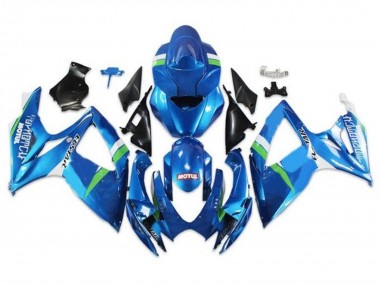 Carena Moto Suzuki GSXR 600 / GSXR 750 2006-2007 - Blu Verde Bianco Ecstar