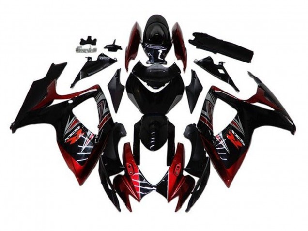 Carena Moto Suzuki GSXR 600 / GSXR 750 2006-2007 - Nero Lucido Rosso
