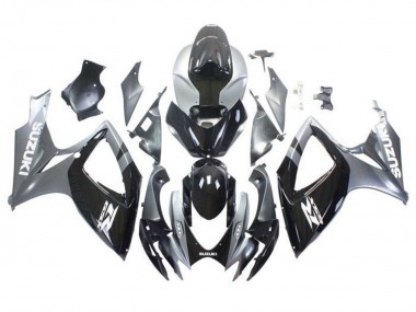 Carena Moto Suzuki GSXR 600 / GSXR 750 2006-2007 - Argento Nero Lucido Bianco