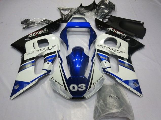 Carena Moto Yamaha YZF R6 1998-2002 - Bianco Blu Nero Lucido Rizoma 03