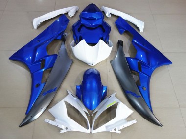 Carena Moto Yamaha YZF R6 2006-2007 - Bianco Blu Nero Opaco