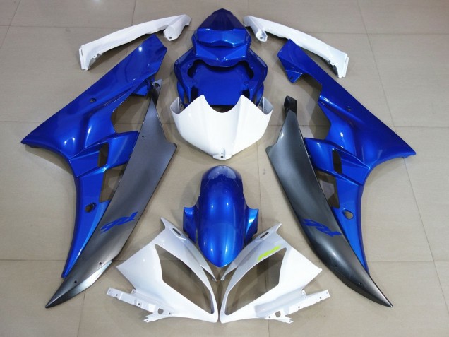 Carena Moto Yamaha YZF R6 2006-2007 - Bianco Blu Nero Opaco