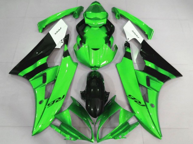Carena Moto Yamaha YZF R6 2006-2007 - Bianco Verde Nero Lucido