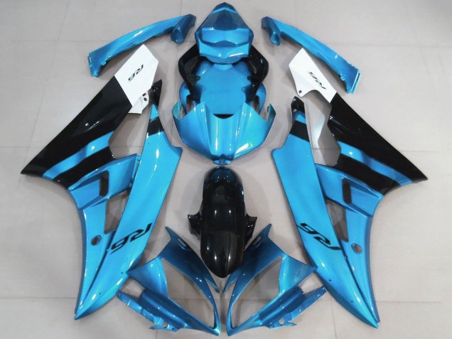Carena Moto Yamaha YZF R6 2006-2007 - Bianco Azzurro Chiaro Nero