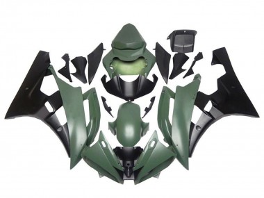 Carena Moto Yamaha YZF R6 2006-2007 - Verde Militare Nero Opaco
