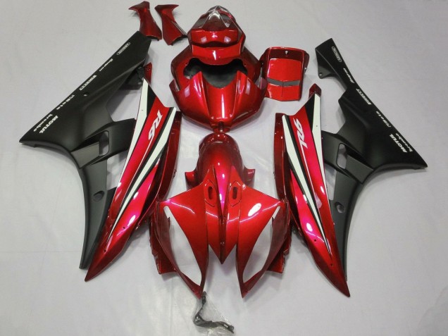 Carena Moto Yamaha YZF R6 2006-2007 - Rosso Bianco Nero Opaco Motul