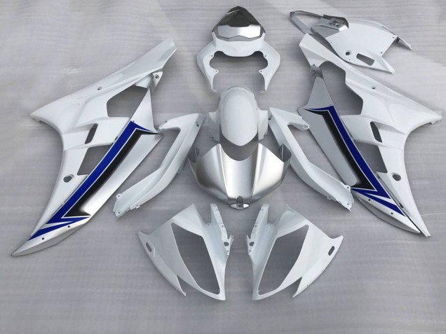 Carena Moto Yamaha YZF R6 2006-2007 - Bianco Argento Blu Nero